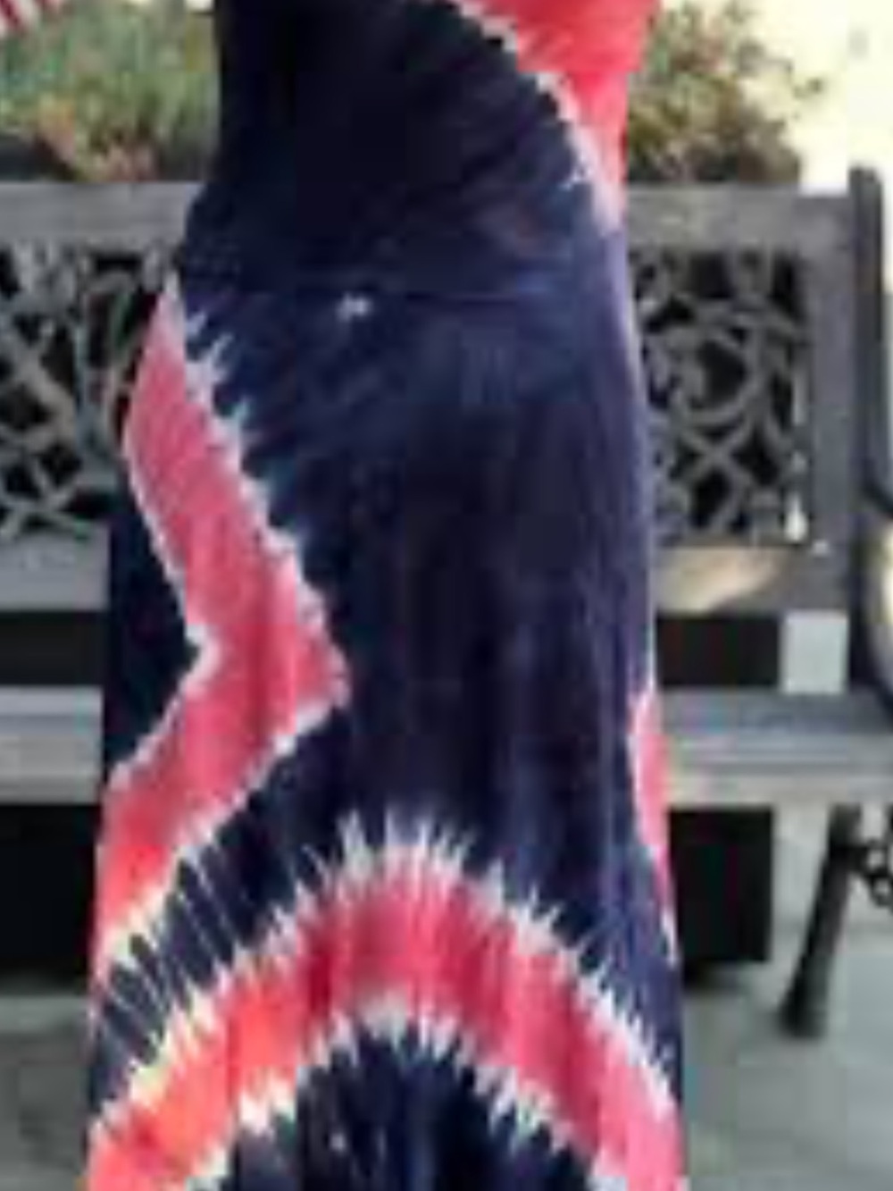 Tie-Dye Maxi Dress/maxi skirt in Navy and Coral